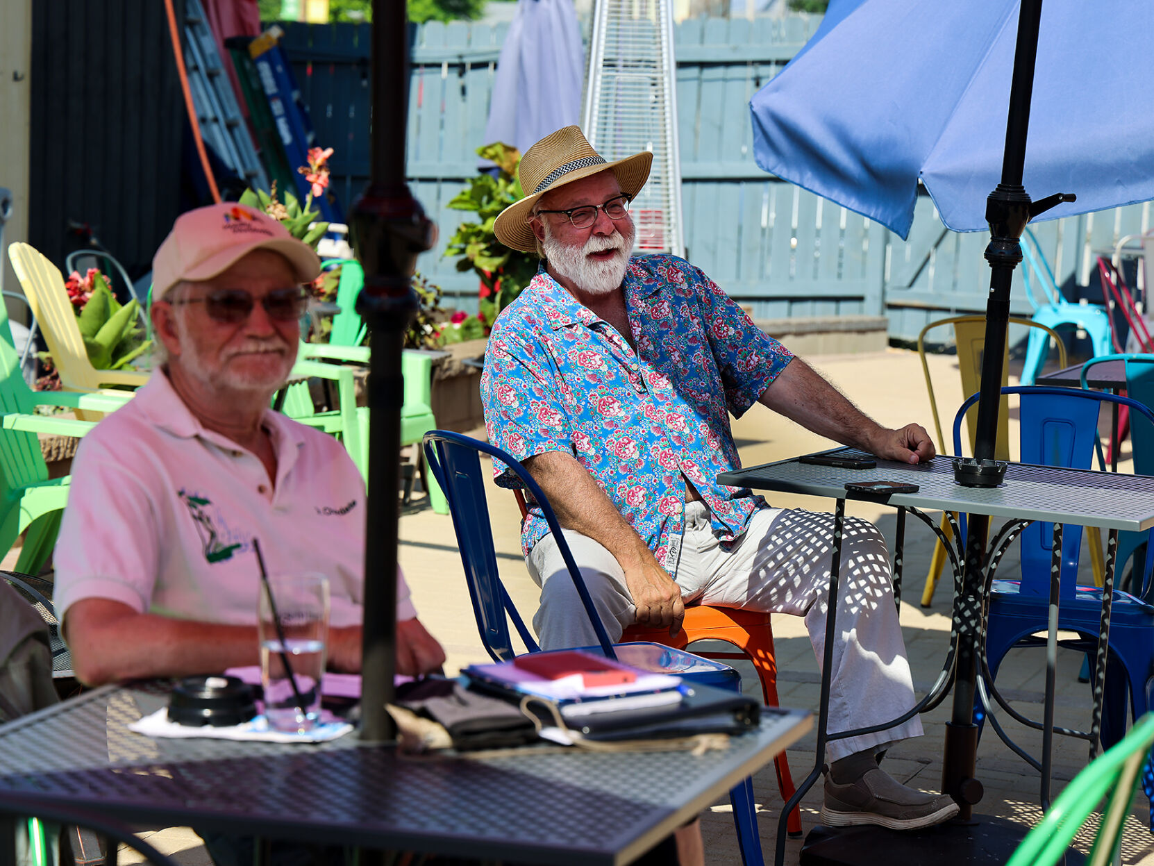 Jeff Morgan and Dennis Layne watch Meredith Shaw’s performance